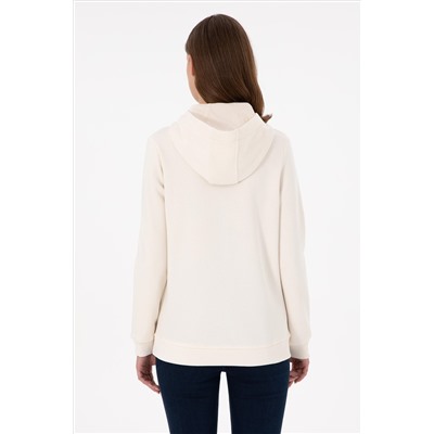 Kadın Krem Basic Sweatshirt