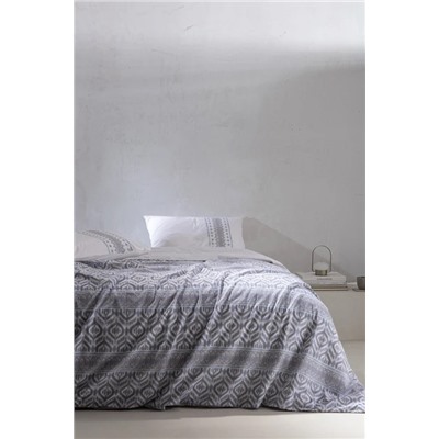 Abrial Tek Kişilik %100 Pamuk Ranforce Baskılı Nevresim Takımı - Gri/Mavi