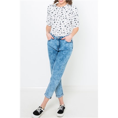 Top Blanco y azul