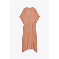 ZW COLLECTION 100% LINEN MULTI-POSITION KAFTAN DRESS