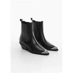 Botín piel punta metálica -  Mujer | MANGO OUTLET Melilla