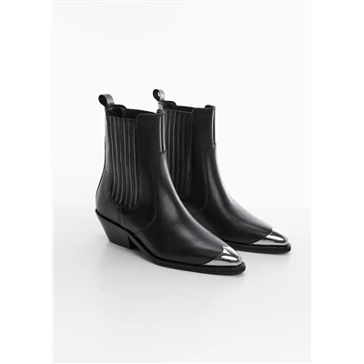 Botín piel punta metálica -  Mujer | MANGO OUTLET Melilla