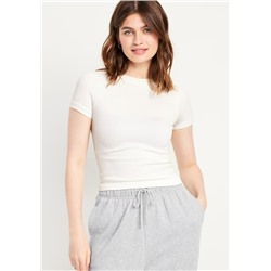 Fitted Seamless Ribbed T-Shirt