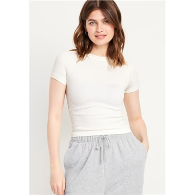 Fitted Seamless Ribbed T-Shirt