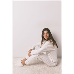 Pijama largo polar estampado rayas lurex