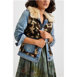 Chaqueta vaquera slim efecto pelo