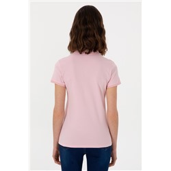 Kadın Açık Pembe Basic Polo Yaka Tişört