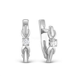 Серьги из серебра с фианитами родированные 925 пробы 402012-672р