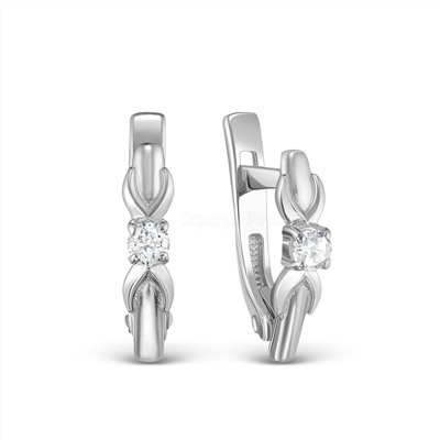 Серьги из серебра с фианитами родированные 925 пробы 402012-672р