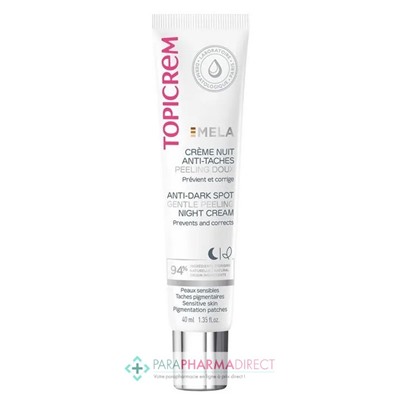 Topicrem Mela Crème Nuit Anti-Tâches Peeling Doux 40ml