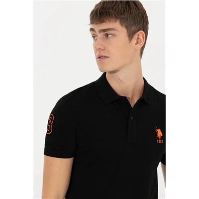Erkek Siyah Basic Polo Yaka Tişört