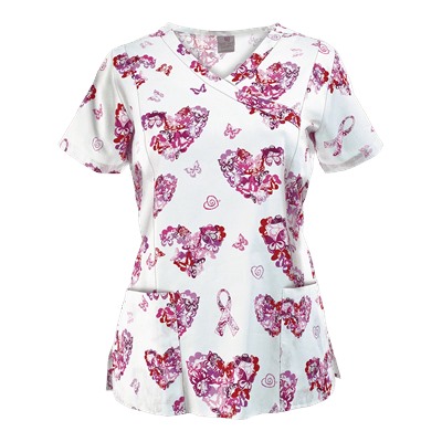 Trust Your Journey Scrubs Empower Pink Print Top