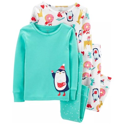 Carter's | Toddler 4-Piece Unicorn Cat Snug Fit Cotton PJs