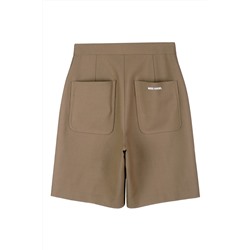 Short de tiro alto de lana Caqui