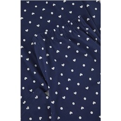 Lacivert Kalp ve Puantiye Desenli Örme Pijama Takımı TBBAW25AI00065