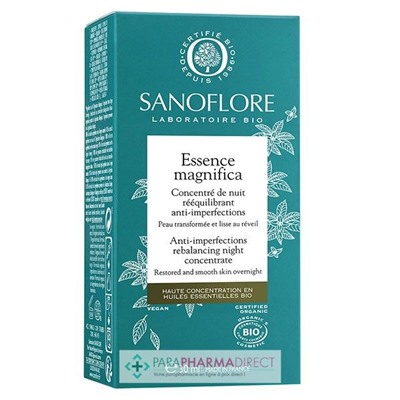 Sanoflore Essence Magnifica - Concentré de Nuit Rééquilibrant Anti-Imperfections BIO 30 ml