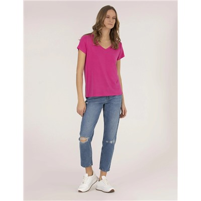 Pembe Comfort Fit Basic Tişört