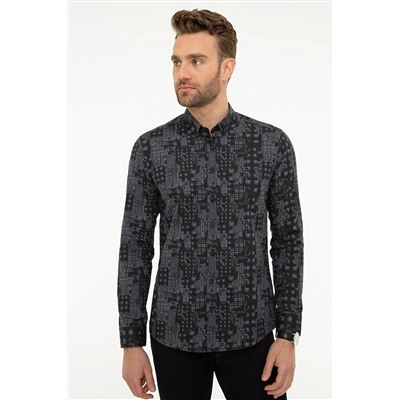 Pierre Cardin Erkek Siyah Slim Fit Gömlek G021GL004.000.861971