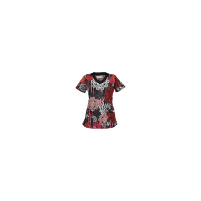 UA Desert Flower Black Scrub Top