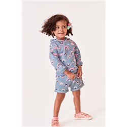 Blue Rainbow Print Hoody And Shorts Set (3mths-7yrs)
