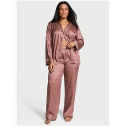 Glazed Satin Dew Drop Long Pajama Set
