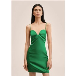 Vestido satinado -  Mujer | MANGO OUTLET España