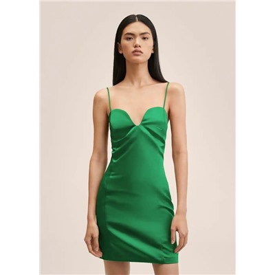 Vestido satinado -  Mujer | MANGO OUTLET España