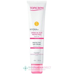 Topicrem Hydra+ - Crème de Jour Protectrice - SPF50 - Sans Parfum - Peaux Sensibles 40 ml