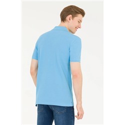 Erkek Turkuaz Basic Polo Yaka Tişört