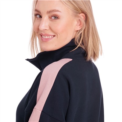 Damen Sweatshirt mit Troyerkragen