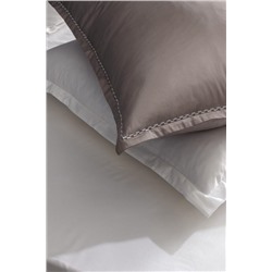 Laila King Size %100 Pamuk Nakışlı Saten Nevresim Takımı - Vizon