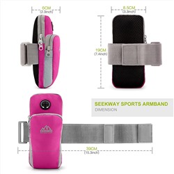SEEKWAY Nylon Sports Armband Arm Band Bag Key Money Card Cellphone Holder 2 Pockets Earphone Hole for Apple Iphone 6/6s/Plus 5/5s/5c Ipod Galaxy S6/S5/S4 for Jogging Running Yoga Fitness Gym Hiking