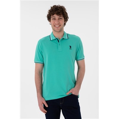 Erkek Regular Fit Polo Yaka Mint Basic Tişört