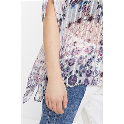 Camisa boho manga corta