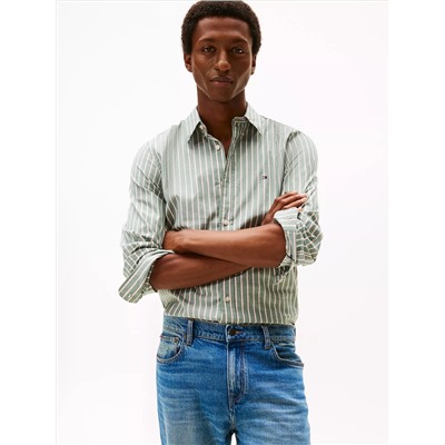 Slim Fit Stripe Print All-Day Shirt