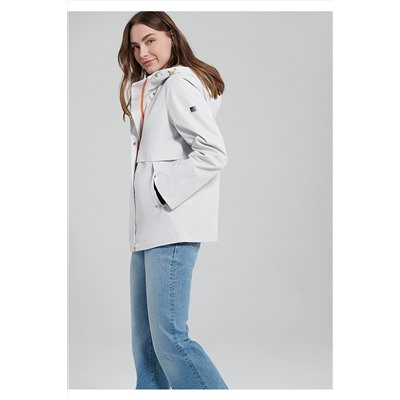 MaviKapüşonlu Gri Ceket Oversize / Geniş Kesim 1110350-83746