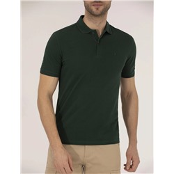 Koyu Yeşil Slim Fit Polo Yaka Basic Tişört