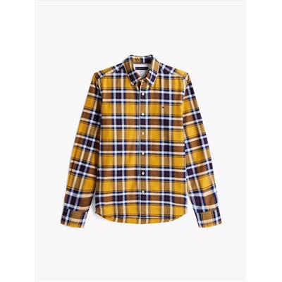 Regular Fit Plaid Stretch Oxford Shirt