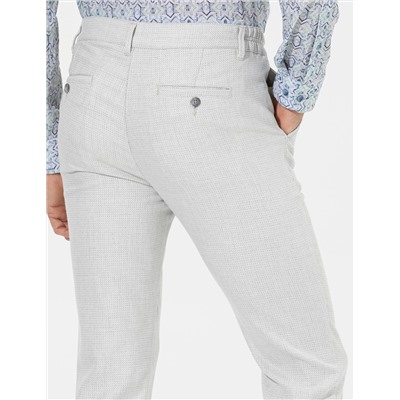 Gri Slim Fit Beli Lastikli Kanvas Pantolon