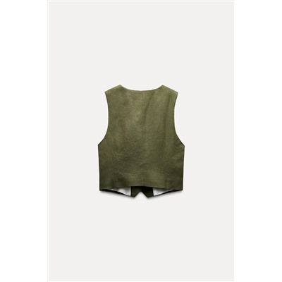 TAILORED LINEN BLEND WAISTCOAT