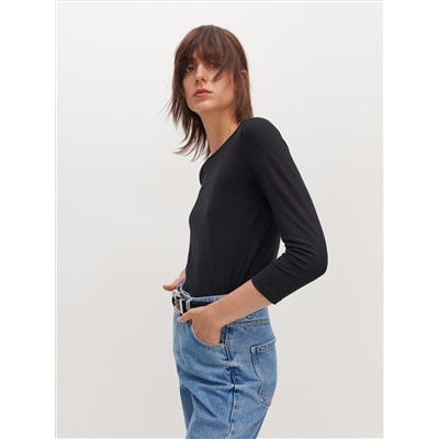 T-Shirt mit U-Boot-Ausschnitt