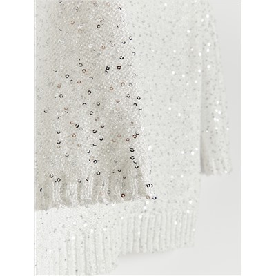 Bluse aus Jersey mit Pailletten