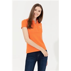 Kadın Turuncu Basic Polo Yaka Tişört