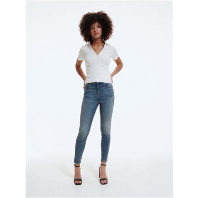 Slim-Jeans mit hoher Leibhöhe