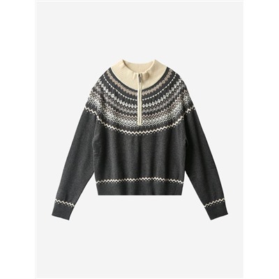 Женский пуловер с короткой молнией  Icicl*e