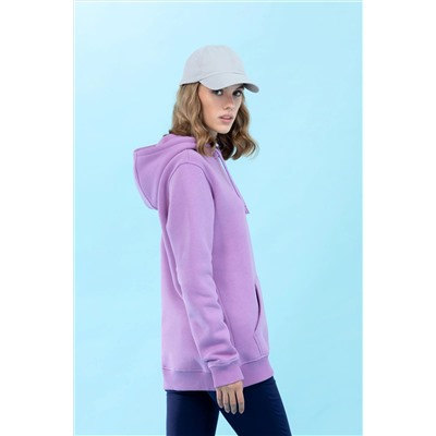 Lila Kapüşonlu Basic Sweatshirt (Unisex)