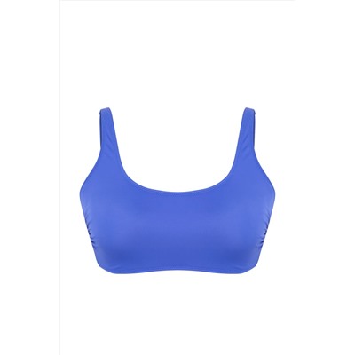 Mavi Kare Yaka Bralette Büyük Beden Bikini Üstü TBBSS23CT00005