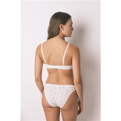 Pack 2 bragas clásicas algodón verde y print blanco