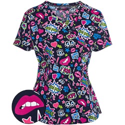 koi Lite™ Scrubs Koi Pow Print Top