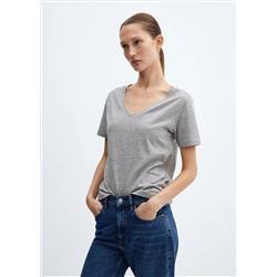 Camiseta algodón cuello pico